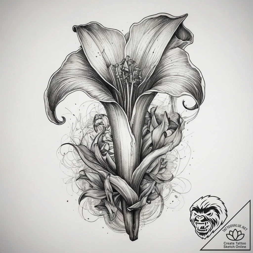 Tattoo sketch pitcher plant, tattoo sketch de... - tattoo sketch (№1757940680_0, 15.09.2025 12:51) — tattoovalue.net