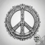 Tattoo sketch hippie movement with a peace si… – tattoo sketch (№1757941854_0, 15.09.2025 13:10) — tattoovalue.net