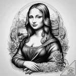 Tattoo sketch mona lisa in a modern style, in… – tattoo sketch (№1757942247_0, 15.09.2025 13:17) — tattoovalue.net