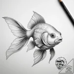 Tattoo sketch puns a goldfish that says “i’m… – tattoo sketch (№1757942443_0, 15.09.2025 13:20) — tattoovalue.net