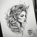 Tattoo sketch braid, tattoo line art, black a… – tattoo sketch (№1757943038_0, 15.09.2025 13:30) — tattoovalue.net