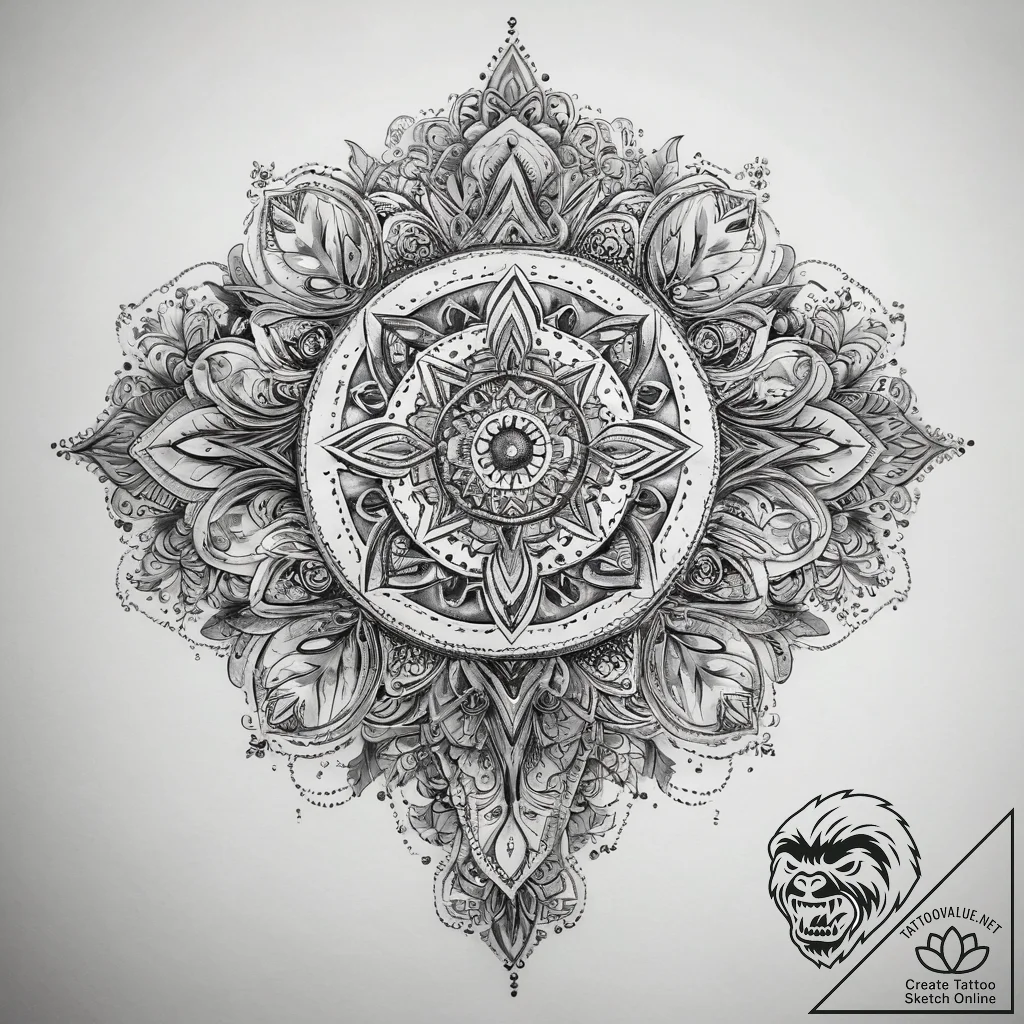 Tattoo sketch bliss, tattoo line art, black a... - tattoo sketch (№1757944222_0, 15.09.2025 13:50) — tattoovalue.net
