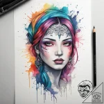 Tattoo sketch blessed character, concept art… – tattoo sketch (№1757944422_0, 15.09.2025 13:53) — tattoovalue.net