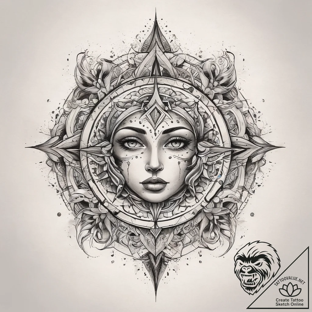 Tattoo sketch cosmic fable, concept art for t... - tattoo sketch (№1757945998_0, 15.09.2025 14:19) — tattoovalue.net