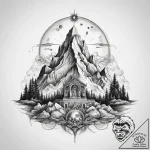 Tattoo sketch holy mountain – tattoo sketch (№1757947162_0, 15.09.2025 14:39) — tattoovalue.net