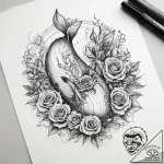 Tattoo sketch hands with a whale, tattoo flas… – tattoo sketch (№1757948149_0, 15.09.2025 14:55) — tattoovalue.net