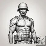 Tattoo sketch soldier with a pen, tattoo draw… – tattoo sketch (№1757948740_0, 15.09.2025 15:05) — tattoovalue.net