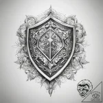 Tattoo sketch sacred shield – tattoo sketch (№1757949132_0, 15.09.2025 15:12) — tattoovalue.net