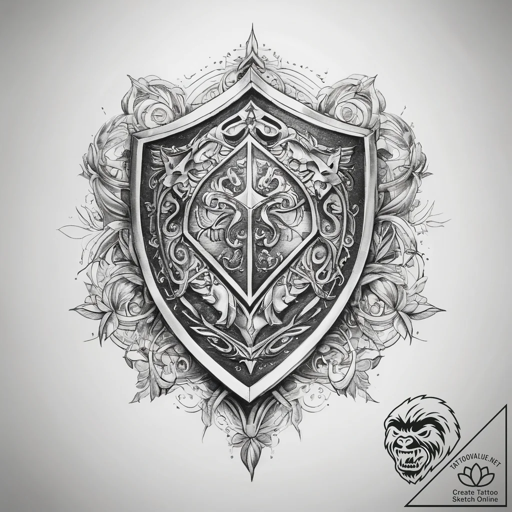 Tattoo sketch sacred shield - tattoo sketch (№1757949132_0, 15.09.2025 15:12) — tattoovalue.net