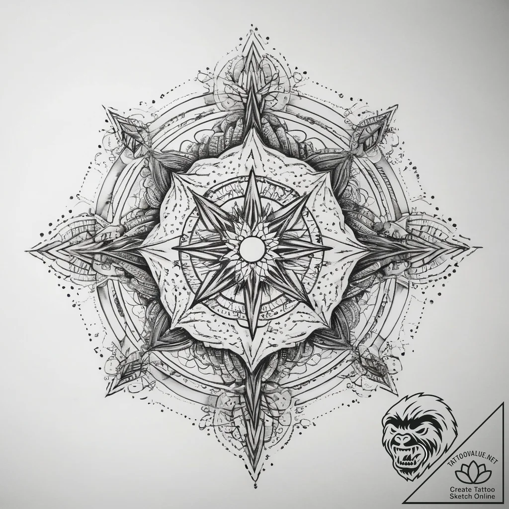 Tattoo sketch cosmic self, concept art for ta... - tattoo sketch (№1757953447_0, 15.09.2025 16:24) — tattoovalue.net