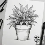 Tattoo sketch minimalist plant in a pot, tatt… – tattoo sketch (№1757953656_0, 15.09.2025 16:27) — tattoovalue.net