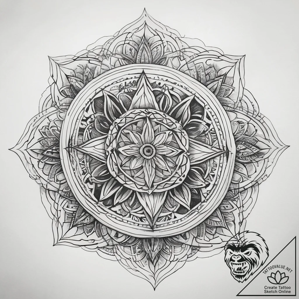 Tattoo sketch sacred character, concept art f... - tattoo sketch (№1757954250_0, 15.09.2025 16:37) — tattoovalue.net