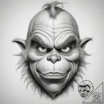 Tattoo sketch the grinch face, tattoo drawing… – tattoo sketch (№1757954446_0, 15.09.2025 16:40) — tattoovalue.net