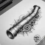 Tattoo sketch industrial pipe – tattoo sketch (№1757955227_0, 15.09.2025 16:53) — tattoovalue.net