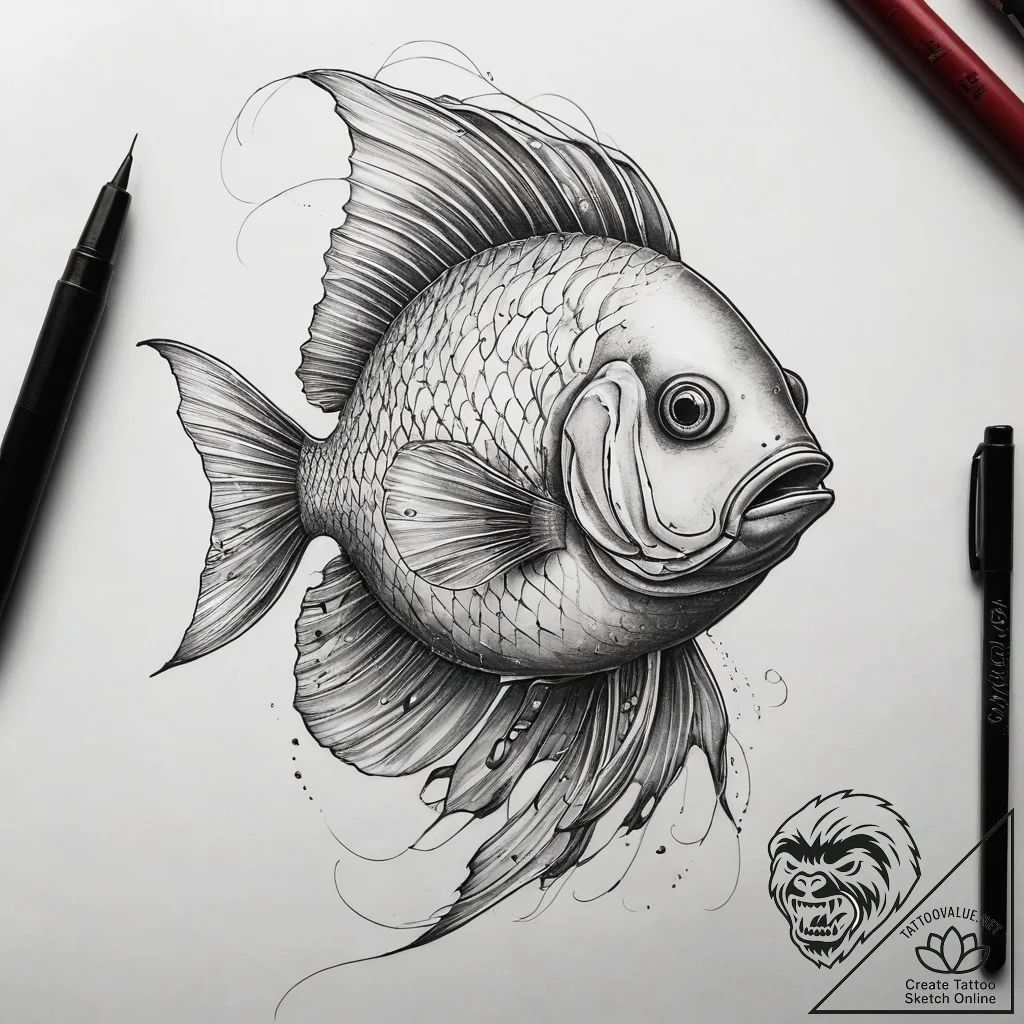 Tattoo sketch lanternfish, artistic tattoo sk... - tattoo sketch (№1757955426_0, 15.09.2025 16:57) — tattoovalue.net