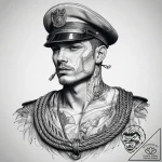 Tattoo sketch soldier with a rope, tattoo dra… – tattoo sketch (№1757955621_0, 15.09.2025 17:00) — tattoovalue.net