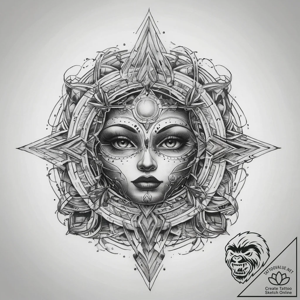Tattoo sketch cosmic domain, artistic tattoo... - tattoo sketch (№1757956415_0, 15.09.2025 17:13) — tattoovalue.net