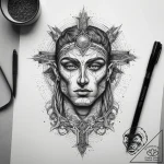 Tattoo sketch cosmic man, tattoo line art, de… – tattoo sketch (№1757956610_0, 15.09.2025 17:16) — tattoovalue.net