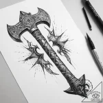 Tattoo sketch perun’s axe with a lightning bo… – tattoo sketch (№1757957590_0, 15.09.2025 17:33) — tattoovalue.net