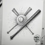 Tattoo sketch baseball with a bat, artistic t… – tattoo sketch (№1757959366_0, 15.09.2025 18:02) — tattoovalue.net