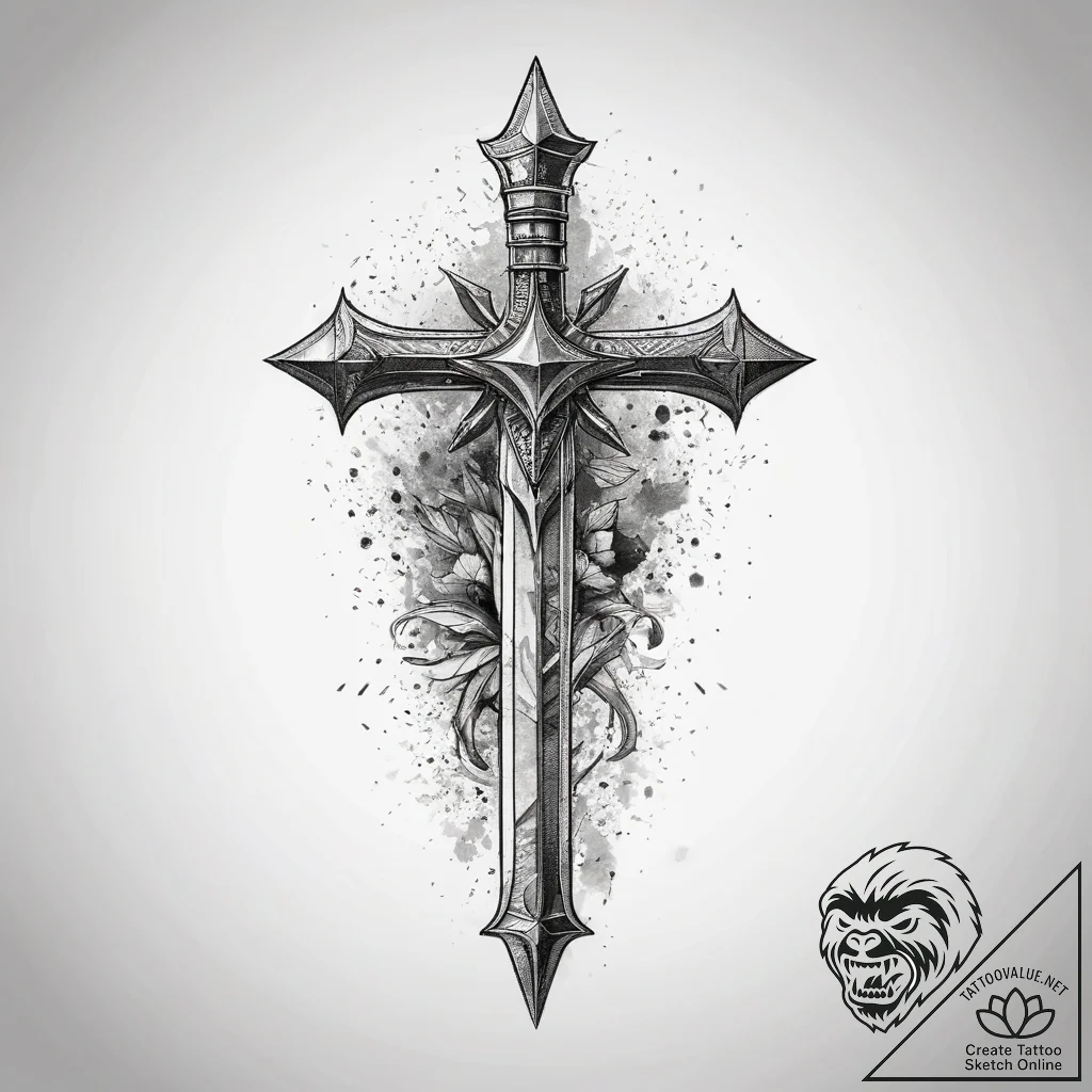 Tattoo sketch tiwaz rune with an upward-point... - tattoo sketch (№1757959763_0, 15.09.2025 18:09) — tattoovalue.net