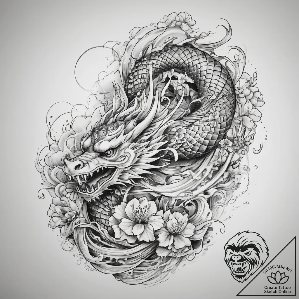 Tattoo sketch brown, tattoo line art, irezumi... - tattoo sketch (№1757959959_0, 15.09.2025 18:12) — tattoovalue.net