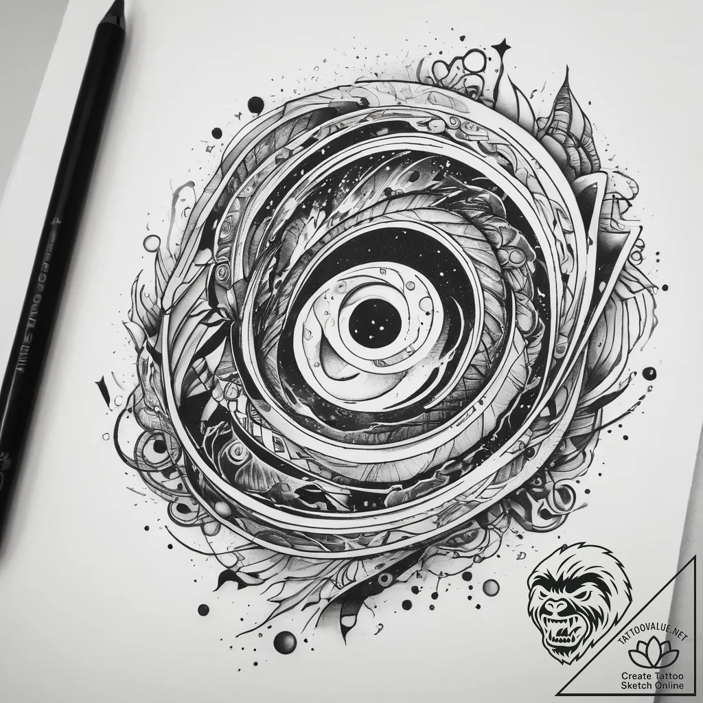 Tattoo sketch galactic spiral, tattoo flash s... - tattoo sketch (№1757960351_0, 15.09.2025 18:19) — tattoovalue.net