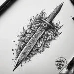 Tattoo sketch dagger, tattoo flash sheet desi… – tattoo sketch (№1757961506_0, 15.09.2025 18:38) — tattoovalue.net