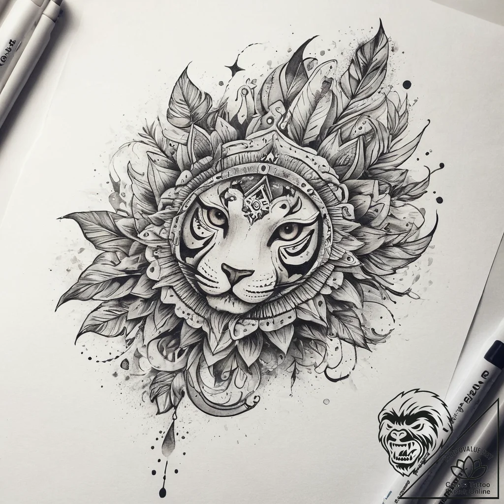 Tattoo sketch loop, tattoo line art, muted co... - tattoo sketch (№1757961707_0, 15.09.2025 18:41) — tattoovalue.net