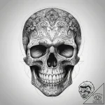 Tattoo sketch skull – tattoo sketch (№1757962691_0, 15.09.2025 18:58) — tattoovalue.net
