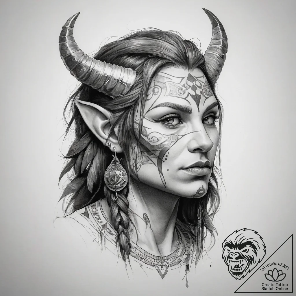 Tattoo sketch firbolg - tattoo sketch (№1757962889_0, 15.09.2025 19:01) — tattoovalue.net
