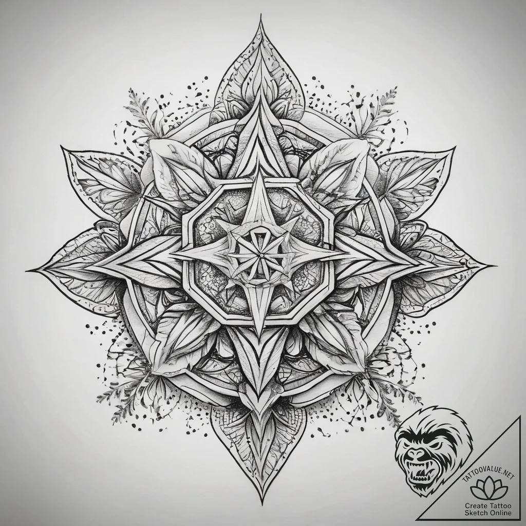 Tattoo sketch a symbolic concept, concept art... - tattoo sketch (№1757963082_0, 15.09.2025 19:04) — tattoovalue.net