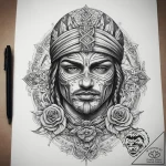 Tattoo sketch soldier with a knot, tattoo fla… – tattoo sketch (№1757966058_0, 15.09.2025 19:54) — tattoovalue.net