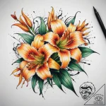 Tattoo sketch daylily, tattoo flash sheet des… – tattoo sketch (№1757967237_0, 15.09.2025 20:13) — tattoovalue.net