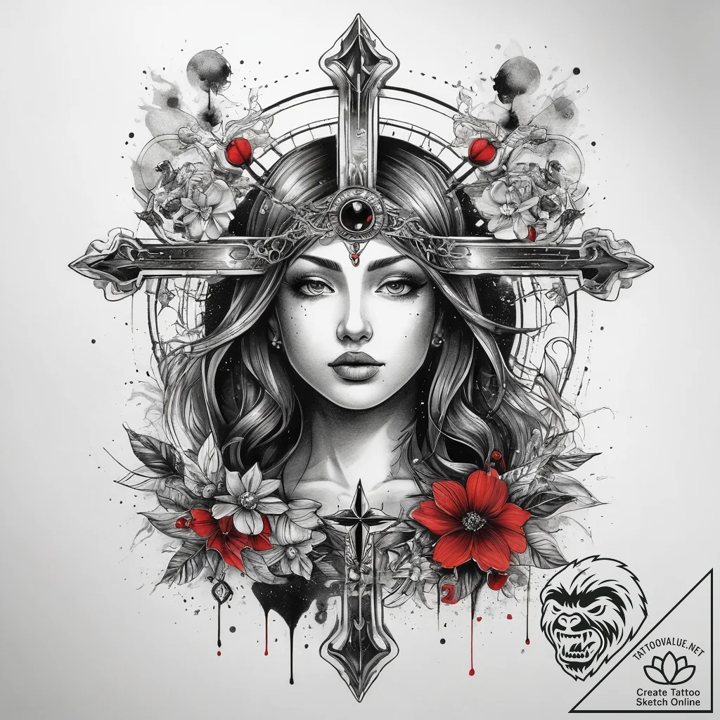 Tattoo sketch holy cosmos, ink illustration f... - tattoo sketch (№1757968032_0, 15.09.2025 20:27) — tattoovalue.net