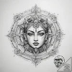 Tattoo sketch spiritual wisdom – tattoo sketch (№1757968630_0, 15.09.2025 20:37) — tattoovalue.net