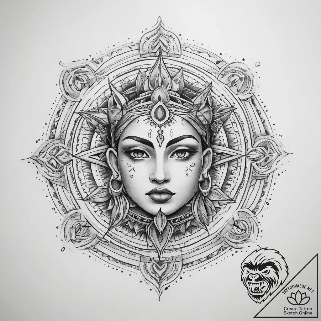 Tattoo sketch spiritual wisdom - tattoo sketch (№1757968630_0, 15.09.2025 20:37) — tattoovalue.net