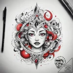 Tattoo sketch cosmic tale, tattoo drawing out… – tattoo sketch (№1757971205_0, 15.09.2025 21:20) — tattoovalue.net
