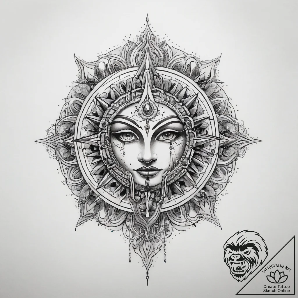 Tattoo sketch sacred source - tattoo sketch (№1757971405_0, 15.09.2025 21:23) — tattoovalue.net