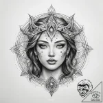 Tattoo sketch cosmic self – tattoo sketch (№1757971991_0, 15.09.2025 21:33) — tattoovalue.net