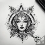 Tattoo sketch cosmic land, tattoo flash sheet… – tattoo sketch (№1757972186_0, 15.09.2025 21:36) — tattoovalue.net