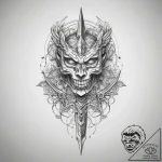 Tattoo sketch weapon, tattoo line art, on a c… – tattoo sketch (№1757973185_0, 15.09.2025 21:53) — tattoovalue.net