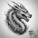 Tattoo sketch earth dragon stone, tattoo line… – tattoo sketch (№1757974184_0, 15.09.2025 22:09) — tattoovalue.net