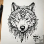 Tattoo sketch native american wolf totem, ink… – tattoo sketch (№1757974773_0, 15.09.2025 22:19) — tattoovalue.net