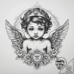 Tattoo sketch cherub, artistic tattoo sketch,… – tattoo sketch (№1757976367_0, 15.09.2025 22:46) — tattoovalue.net