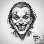 Tattoo sketch joker smile – tattoo sketch (№1757977932_0, 15.09.2025 23:12) — tattoovalue.net