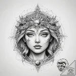 Tattoo sketch cosmic story – tattoo sketch (№1757978128_0, 15.09.2025 23:15) — tattoovalue.net