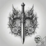 Tattoo sketch sword, ink illustration for tat… – tattoo sketch (№1757978714_0, 15.09.2025 23:25) — tattoovalue.net