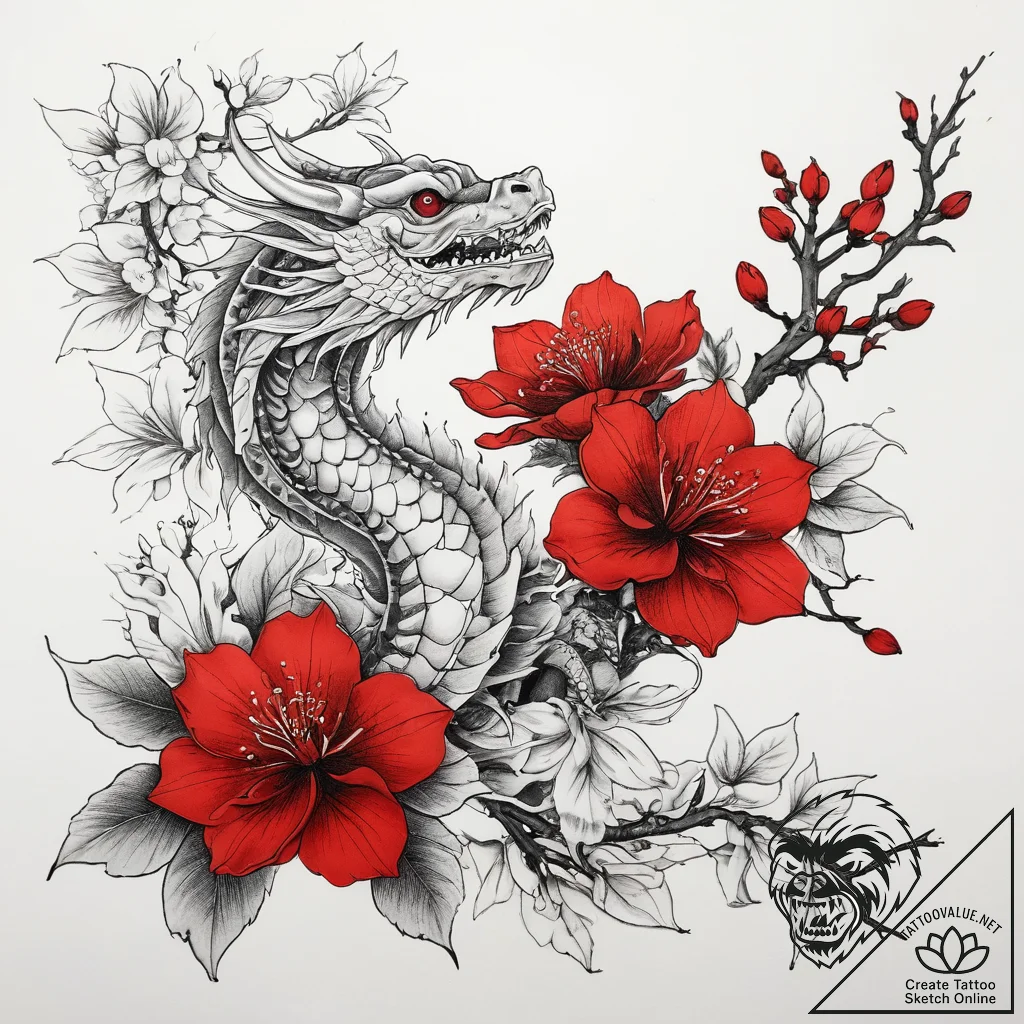 Tattoo sketch hawthorn blossom branch, tattoo... - tattoo sketch (№1757979311_0, 15.09.2025 23:35) — tattoovalue.net