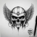 Tattoo sketch winged helmet, concept art for… – tattoo sketch (№1757979508_0, 15.09.2025 23:38) — tattoovalue.net